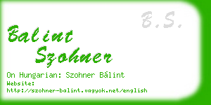 balint szohner business card