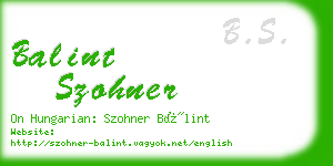 balint szohner business card